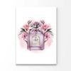 Pink Purple Perfume with Flowers Print 100% Australian Made 90x120cm (Stretched Canvas)
