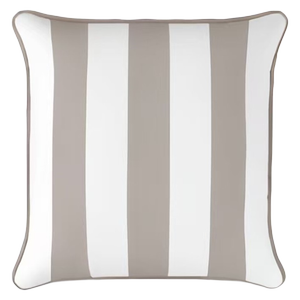 Mojo 45cm Cabana Stripe Grey Cushion Cover With Pipe