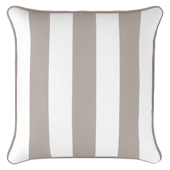 Mojo 45cm Cabana Stripe Grey Cushion Cover With Pipe