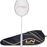 Li-Ning Wind Lite 900 II Carbon Fibre Badminton Strung Racket with Full Cover | For Intermediate | Size: 79gm | White-Black