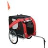 Pawz Pet Bike Trailer Stroller Detachable Sunroof Black and Red