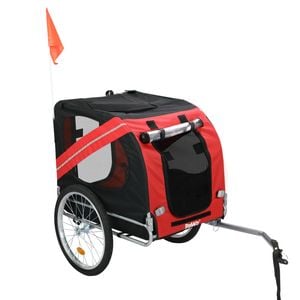 Pawz Pet Bike Trailer Stroller Detachable Sunroof Black and Red