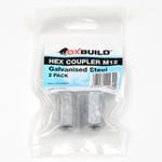 Oxbuild M12 Galvanised Steel Hex Coupler - 2 Pack