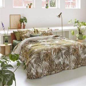 Bedding House King Forest Green Caribe Ochre Cotton Quilt Cover Set