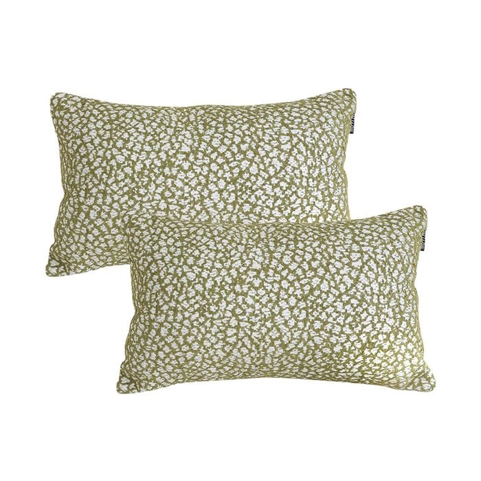 SOGA 2 Pack Olive Green Speckled Throw Pillow 35cm