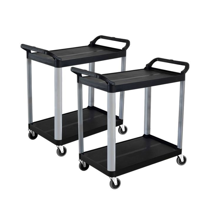 SOGA 2X 845x430x940mm 2 Tier Food Trolley -Black