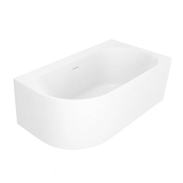 Amelie Deauville 1700mm Corner Bath Rh Gloss White Overflow