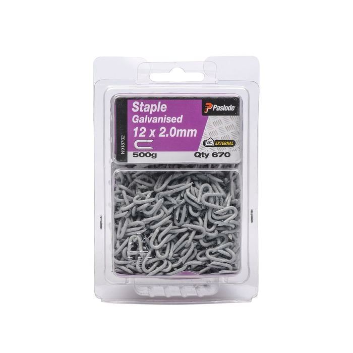 Paslode 12 x 2.0mm 500g Galvanised Staple Nail -  670 Pack