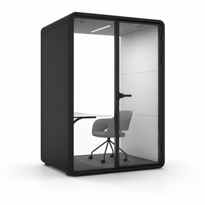 Focuspod Solo Plus Acoustic Office Pod — 1 Person Soundproof Booth (spacious) (black)