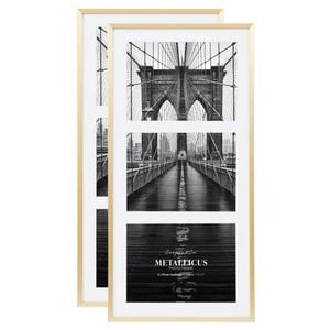 Cooper & Co. Metal 3 Slot Collage Photo Frame 13x18cm Gold Set Of 2