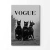 Group Of Doberman Dogs Print 100% Australian Made 75x50cm (Stretched Canvas)