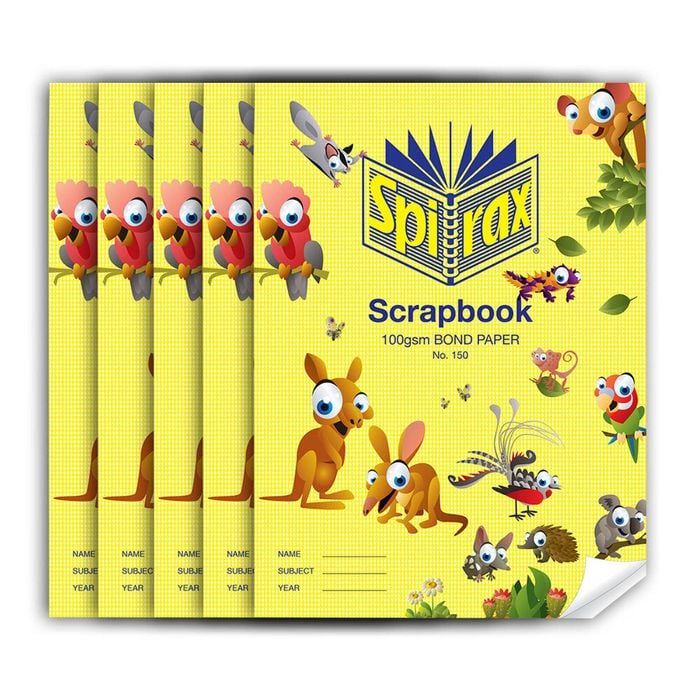 5x Spirax 100 Gsm 64 Pages Unruled No.150  Bond Paper Scrapbook School Notebook