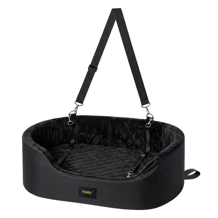 PaWz Dog Car Seat Pet Car Seat Elevated 10cm Plush Oxford Black