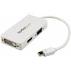 Startech.com Travel A/v Adapter: 3-in-1 Mini Displayport To Vga Dvi Or Hdmi Converter - White - Connect A Mini Displayport