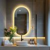 OAKORY 50x100cm Oval LED Bathroom Mirror Dimmable Anti-Fog Wall Mounted with Memory Function