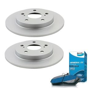 Basco Rear Disc Rotors + Bendix Brake Pads for Toyota Corolla ZRE182 ZRE152R - BRK1031