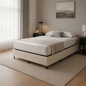 Palermo King Single Ensemble Bed Base - Natural Sand Linen Fabric