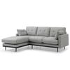 Modern Furniture HAVANA 3 Seater Sofa with Left Chaise - Light Grey & Black