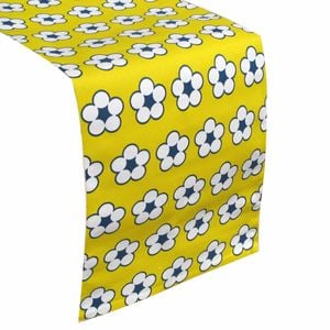 IDC Homewares 100% Cotton Printed Table Runner Cotton Bud Yellow