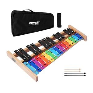 VEVOR Glockenspiel Xylophone Colorful 27 Notes Wooden with 4 Mallets Carrying Bag for Music