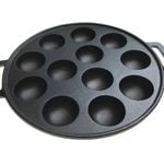 12 Dimple Cast Iron Poffertjes Mini Dutch Pancake Cake Pan with Handles Maker