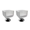 vidaXL 2x Bar Chairs White Faux Leather Armchair Antique French Chair Sofa