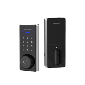 Philips Nickel EasyKey Fingerprint Deadbolt Door Lock With Mechanical Key Access