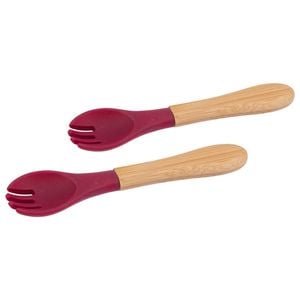 Tiny Dining Bamboo Baby Weaning Forks with Silicone Tip - Pack of 2