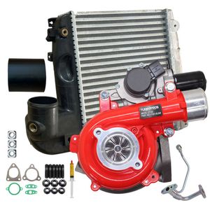 GEN1 High Flow Turbo+50mm Intercooler & Hoses And Genuine Oil Feed Pipe For Toyota Hilux N70 D4D KUN26 1KD-FTV 3.0L 2005-2010
