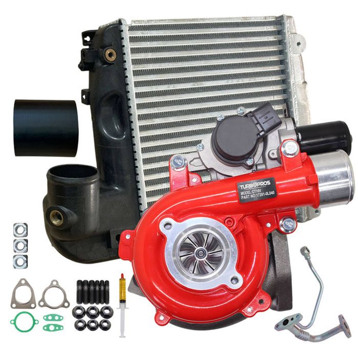 GEN1 High Flow Turbo+50mm Intercooler & Hoses And Genuine Oil Feed Pipe For Toyota Hilux N70 D4D KUN26 1KD-FTV 3.0L 2005-2010