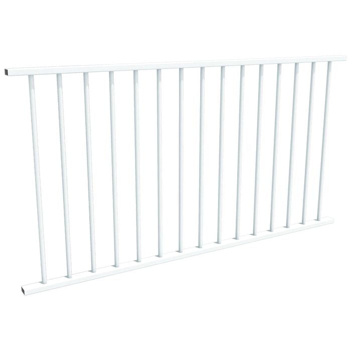 ProtectorAl 1800 x 950mm Pearl White Aluminium Flat Top Round Picket Balustrade Panel