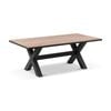 Kansas 2m Outdoor Teak Timber And Aluminium Rectangle Dining Table Charcoal