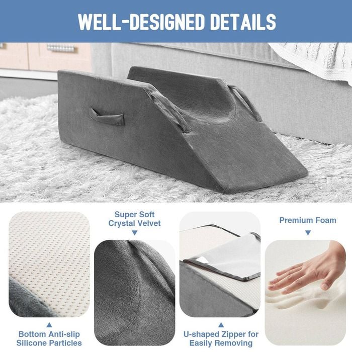 LUXDREAM Foam Bed Wedge Leg Pillow with Cover Handles Bunnings