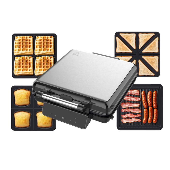 Advwin Waffle Maker, 4-in-1 Breakfast Maker with Removable Plates, Sandwich Maker & Panini Press
