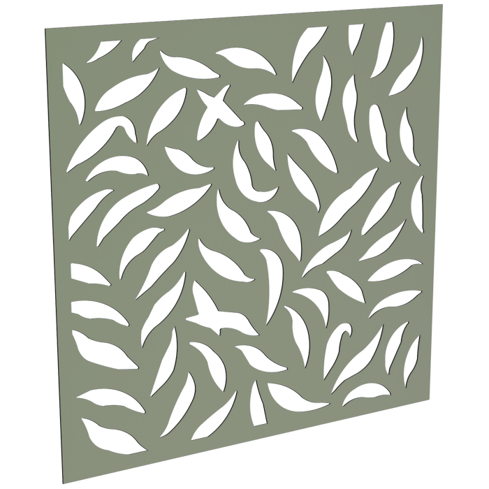 ProtectorAl 300-1200w x 300-1200h Pale Eucalypt Large Leaf Unframed Solid Aluminium Decorative Panel