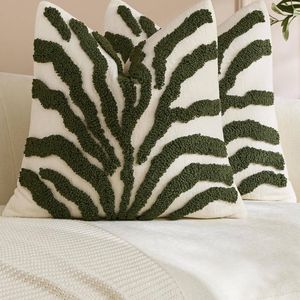 Gioia Casa 2-Pack Tufted Leaf Cushion Covers 45cm x 45cm - Khaki Green