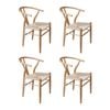 Levede 4pcs Replica Hans Wegner Dining Chairs - Natural