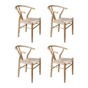 Levede 4pcs Replica Hans Wegner Dining Chairs - Natural