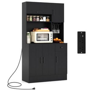 Costway Sideboard Buffet Storage Cabinet Black 1.7m