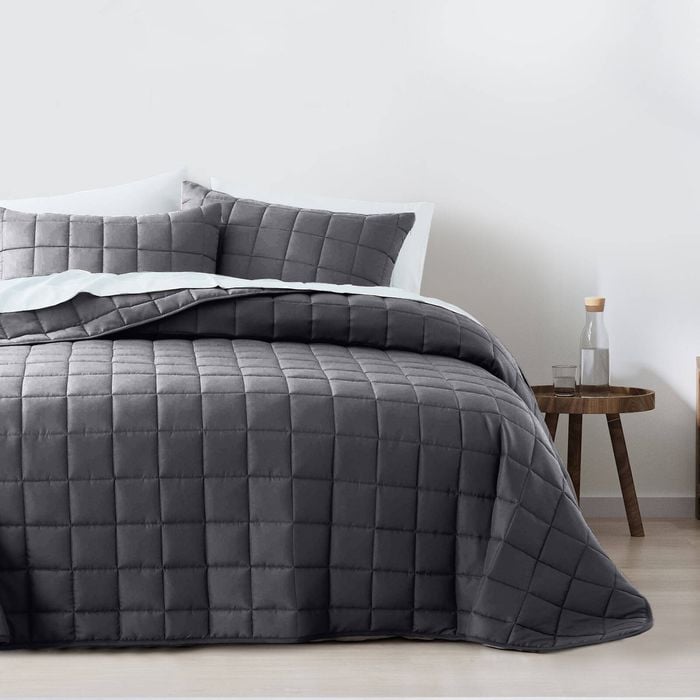 Royal Comfort Coverlet Set 3 Piece Charcoal Queen
