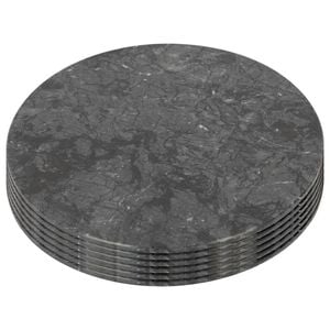 Argon Tableware Marble Placemats - 30cm - Black - Set Of 6 Round Placemats Dining Mat Table Mat Plate Serving Trays