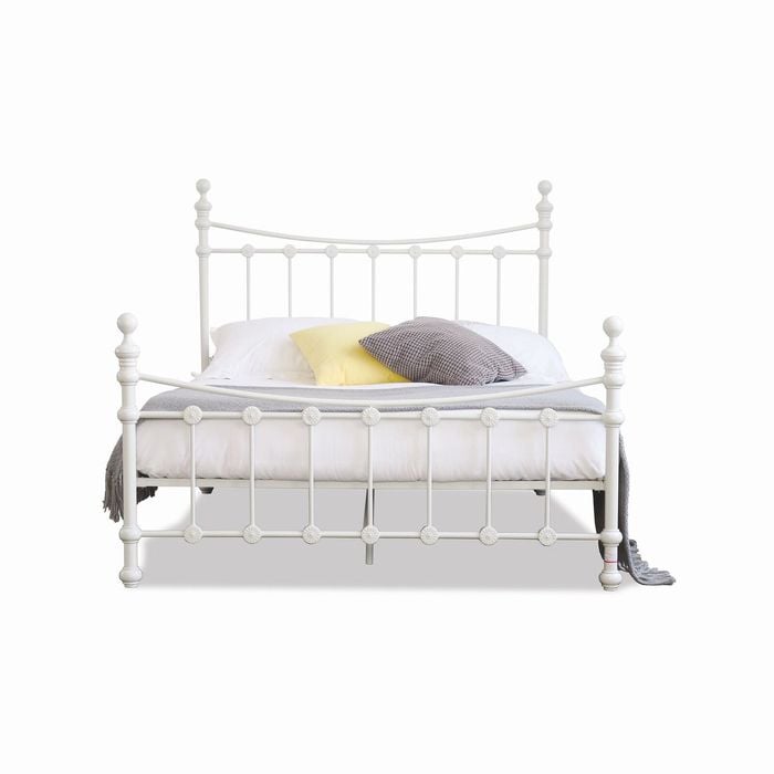 Istyle Modern Classic Julia Queen Metal Bed Frame White