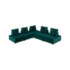 Foret 5pc Armless Seat Modular Extension Ottoman Couch Velvet Fabrics Sofa Green
