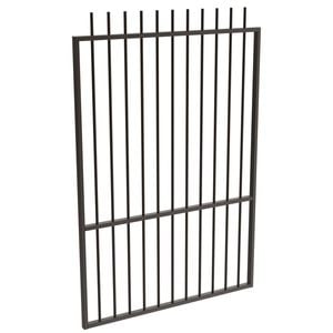 ProtectorAl 800 - 1200 x 1800mm Black Aluminium Picket Top Pool Gate With Mid Rail