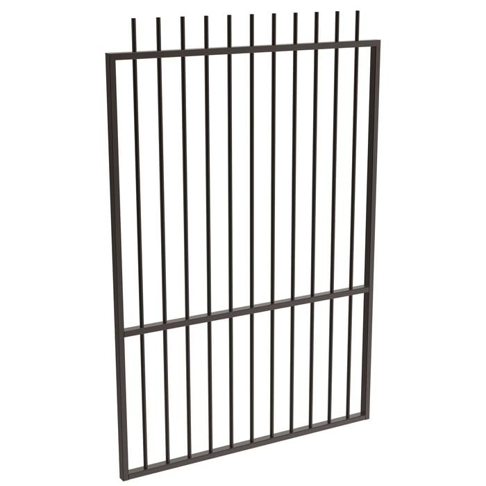 ProtectorAl 800 - 1200 x 1800mm Black Aluminium Picket Top Pool Gate With Mid Rail