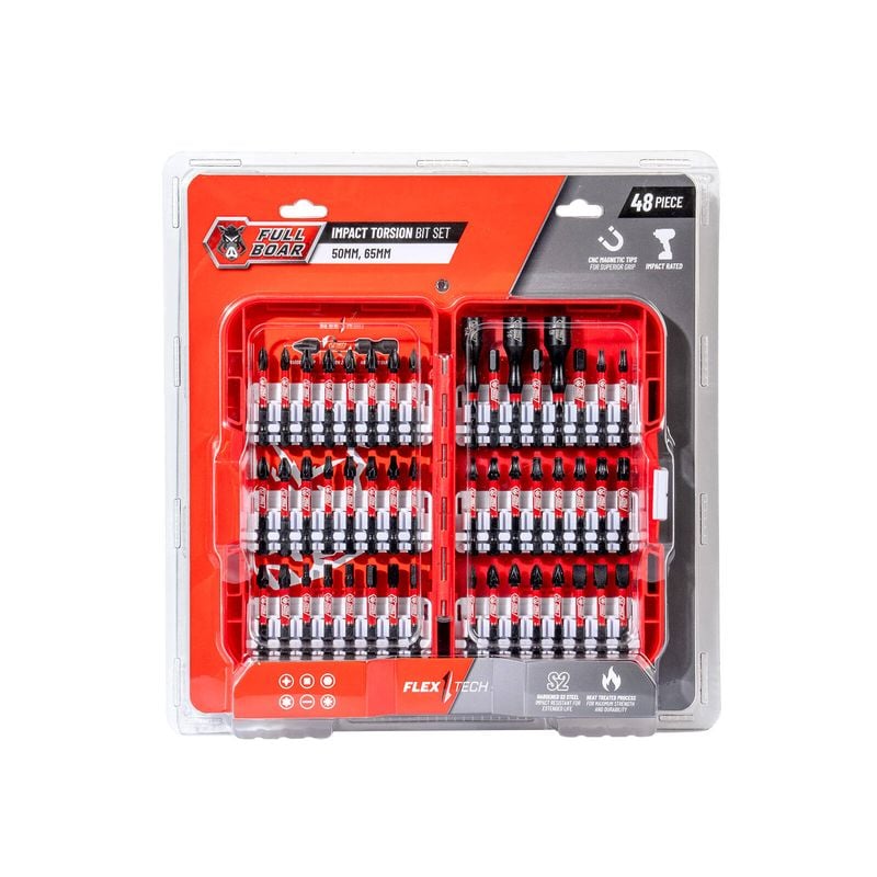 Full Boar 48 Piece Impact Torsion Bit Set - FIBS-48