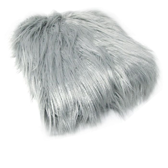 Faux Fur Long Hair Throw Rug Cool Grey