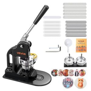 VEVOR Button Maker Machine Black with 500pcs Parts Hex Wrenches and Magic Book