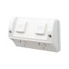 Deta Outdoor Double Power Point With Shallow Mounting Box And Bracket