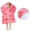 Bloomington Girls Comfy Warm Blanket Hoodie with Sherpa Fleece Reverse Raspberry